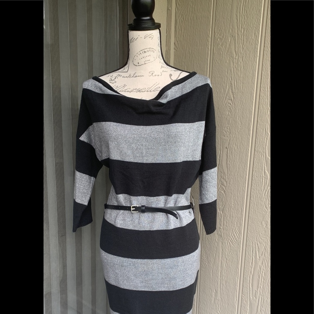 NWT: dolman sleeves, striped sweater dress